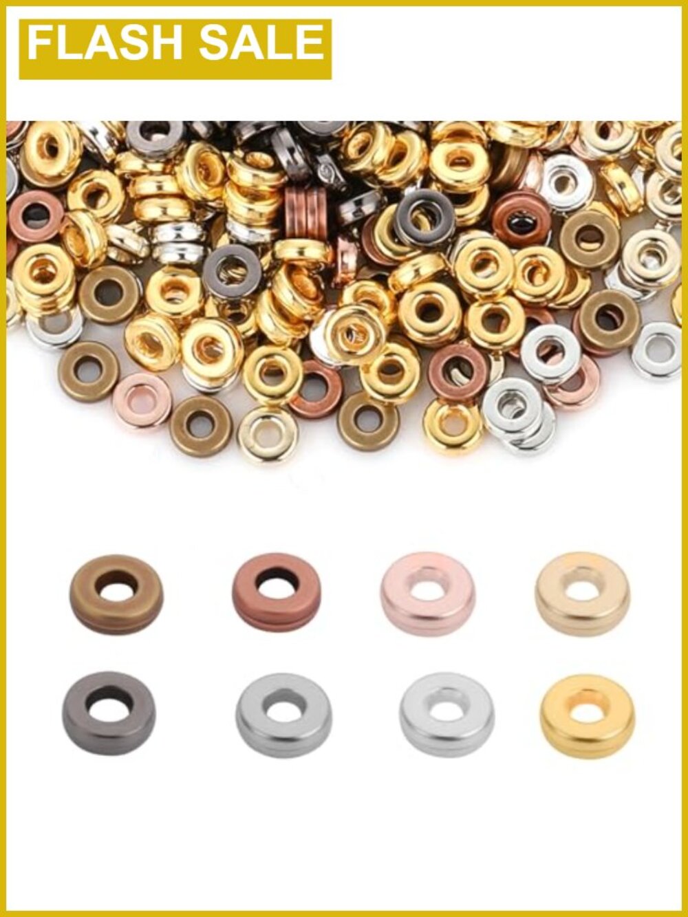 800 Pcs 6mm Zinc Alloy Spacer Beads for Jewelry Making Crafting Supplies